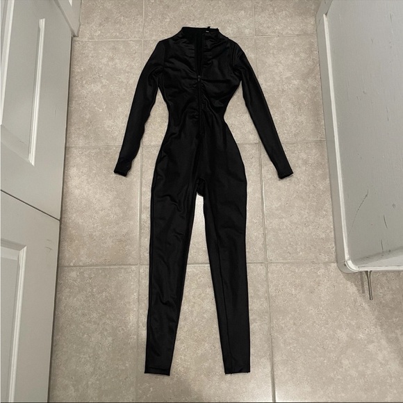 SKIMS all in one shine Black Jumpsuit XS - Picture 1 of 8